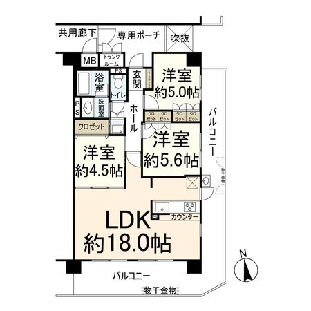 プライムコート高槻総持寺 間取図(平面図) プライムコート高槻総持寺 間取図(平面図)