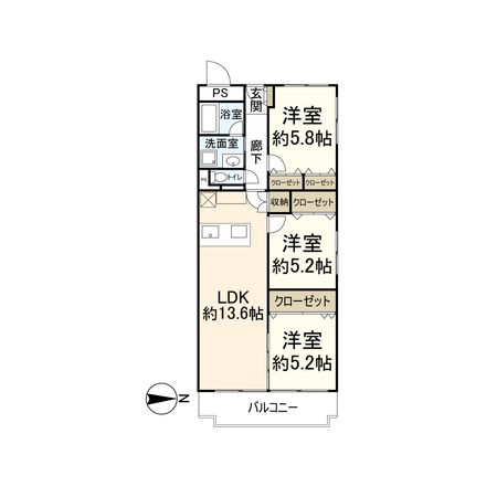 シャルマンコーポ摂津富田 間取図(平面図) 間取図(平面図)