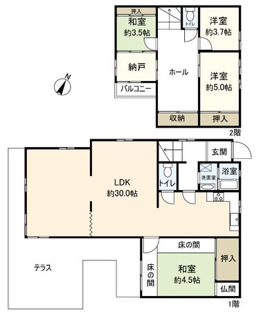 西安威一丁目 戸建 間取図(平面図) 西安威一丁目 戸建 間取図(平面図)