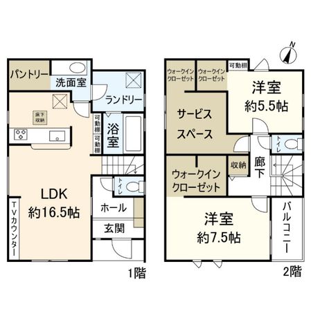島二丁目(2号棟)新築戸建 間取図(平面図) 島二丁目(2号棟)新築戸建 間取図(平面図)
