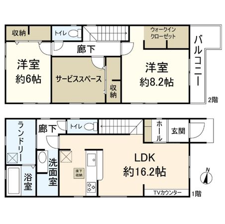 島二丁目(1号棟)新築戸建 間取図(平面図) 島二丁目(1号棟)新築戸建 間取図(平面図)