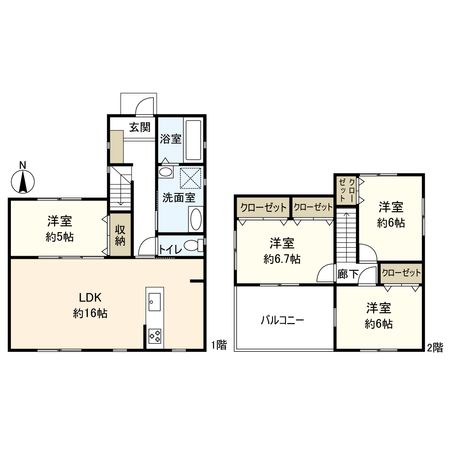 目垣一丁目(2号地)新築戸建 間取図(平面図) 目垣一丁目(2号地)新築戸建 間取図(平面図)