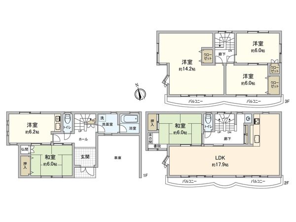 鮎川一丁目 戸建 間取図(平面図) 鮎川一丁目 戸建 間取図(平面図)
