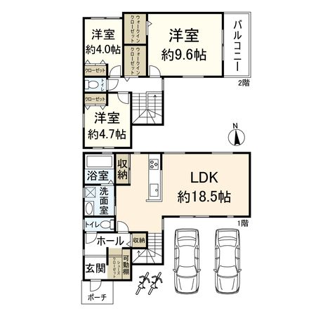 大同町 戸建 間取図(平面図)