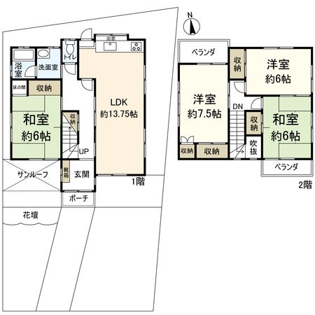田中町 戸建 間取図(平面図) 田中町 戸建 間取図(平面図)