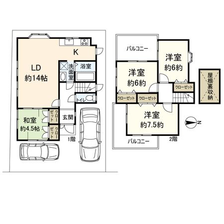上野町 戸建 間取図(平面図) 間取図(平面図)