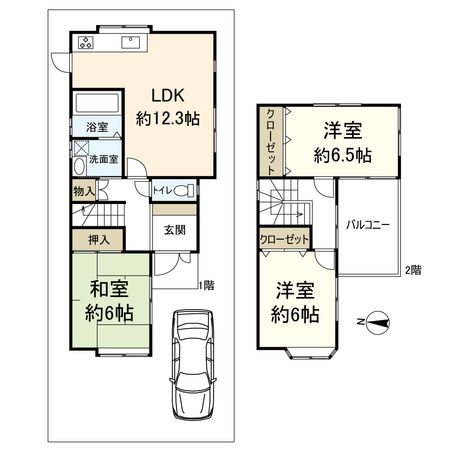 中津町 戸建 間取図(平面図) 中津町 戸建 間取図(平面図)