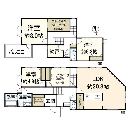 北春日丘三丁目(1号地) 新築戸建 間取図(平面図) 北春日丘三丁目(1号地) 新築戸建 間取図(平面図)