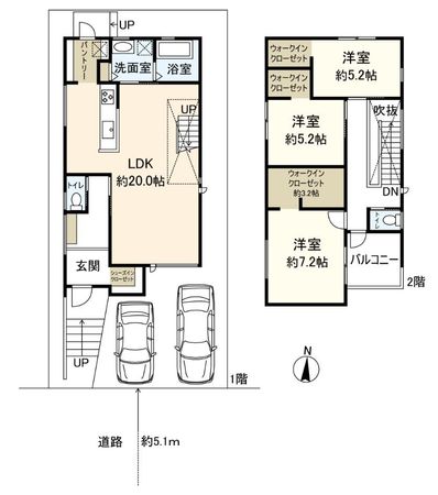 山手台五丁目<1号地> 間取図(平面図) 山手台五丁目<1号地> 間取図(平面図)