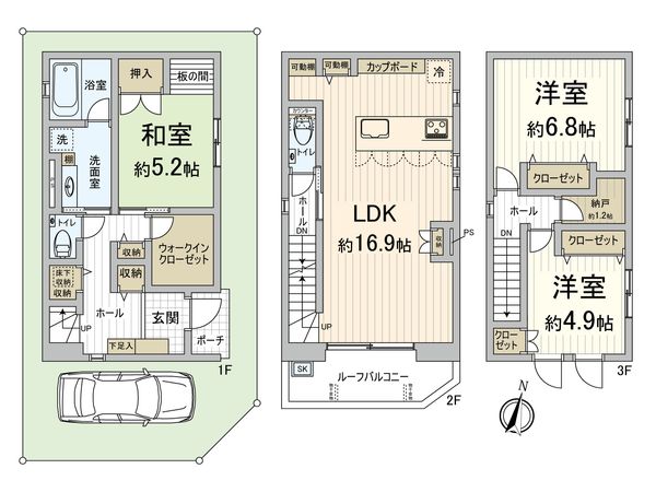大池二丁目 戸建 間取図(平面図)