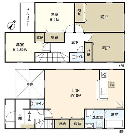 上野町(1号棟)新築戸建 間取図(平面図)