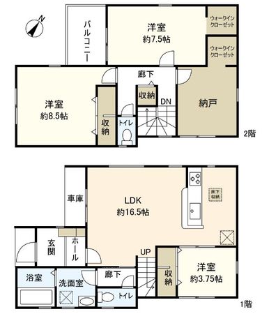 上野町(2号棟)新築戸建 間取図(平面図)