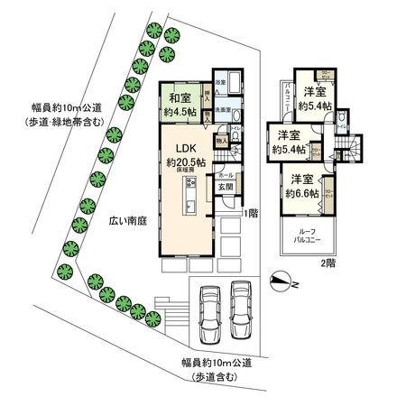 山手台新町一丁目 戸建 間取図(平面図)