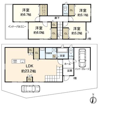 豊川二丁目 戸建 間取図(平面図)