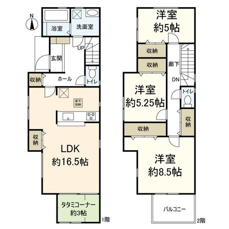 上野町(1号棟) 新築戸建 間取図(平面図) 上野町(1号棟) 新築戸建 間取図(平面図)