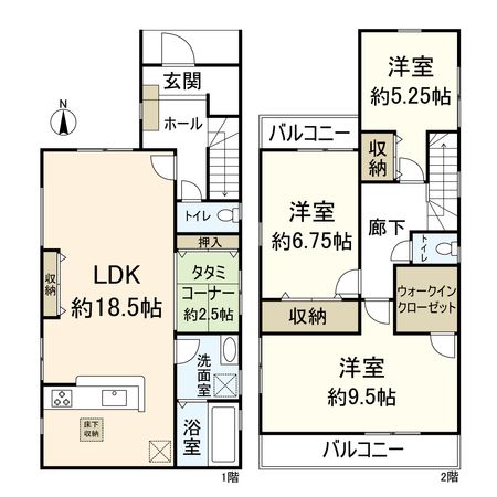 上野町(2号棟) 新築戸建 間取図(平面図) 上野町(2号棟) 新築戸建 間取図(平面図)