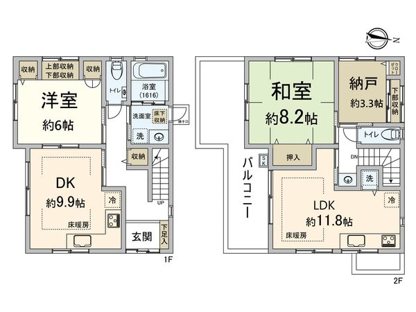 花園二丁目 戸建 間取図(平面図) 花園二丁目 戸建 間取図(平面図)