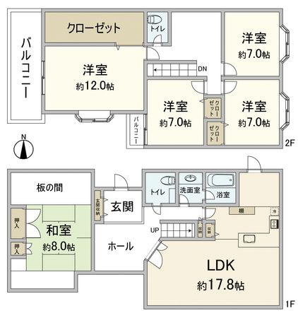 北春日丘二丁目 戸建 間取図(平面図) 北春日丘二丁目 戸建 間取図(平面図)