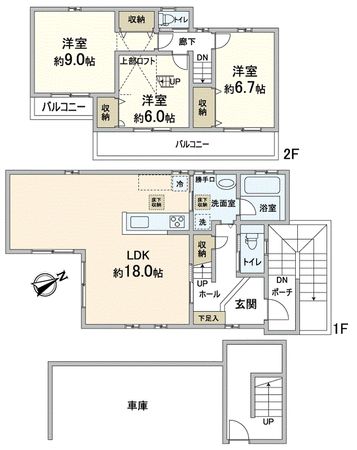 吹田市藤が丘町 戸建 間取図(平面図) 吹田市藤が丘町 戸建 間取図(平面図)