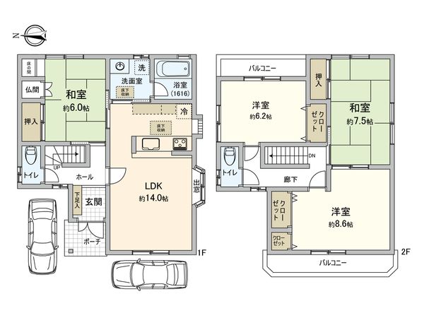 鮎川一丁目 戸建 間取図(平面図) 鮎川一丁目 戸建 間取図(平面図)