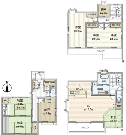 美沢町 戸建 間取図(平面図) 美沢町 戸建 間取図(平面図)