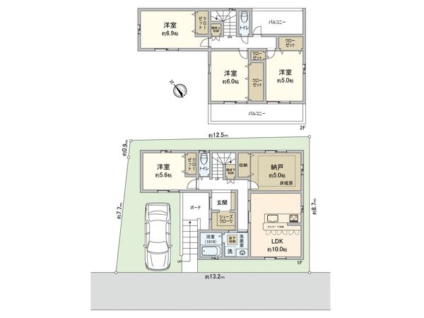 吹田市五月が丘南 戸建 間取図(平面図) 吹田市五月が丘南 戸建 間取図(平面図)