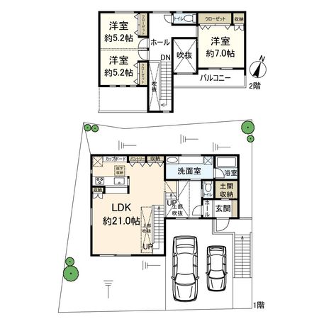 西安威一丁目 戸建 間取図(平面図) 西安威一丁目 戸建 間取図(平面図)