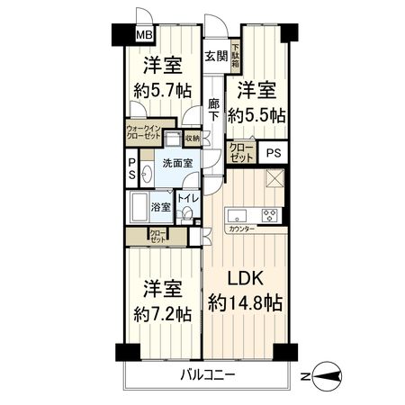 第一茨木ビューハイツ 1号棟 間取図(平面図) 間取図(平面図)