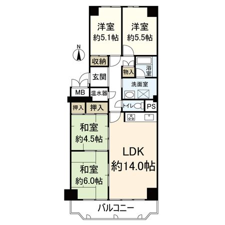 メロディーハイム茨木 A棟 間取図(平面図) メロディーハイム茨木 A棟 間取図(平面図)