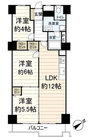 茨木グランドハイツ 間取図(平面図) 間取図(平面図)