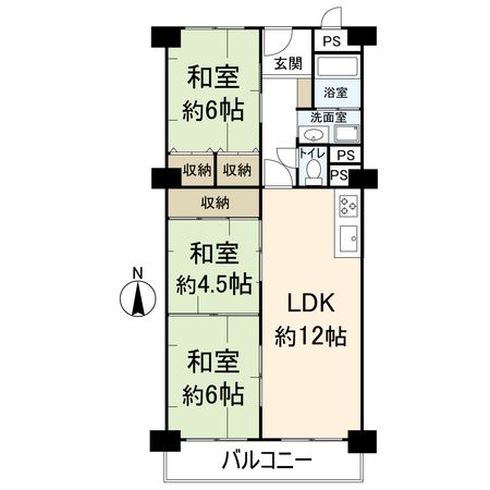 春日丘グリーンハイツ B棟 間取図(平面図) 春日丘グリーンハイツ B棟 間取図(平面図)