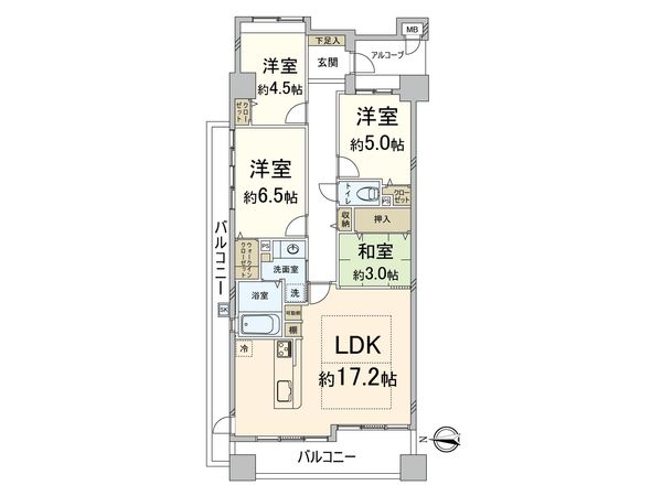 クレアシティ茨木舟木町 間取図(平面図) クレアシティ茨木舟木町 間取図(平面図)