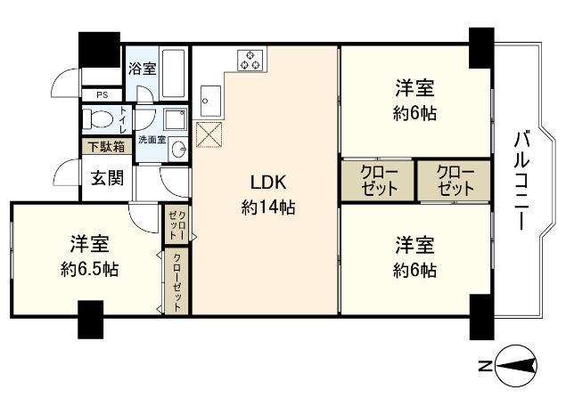 白川高層住宅 6号棟 間取図(平面図) 白川高層住宅 6号棟 間取図(平面図)
