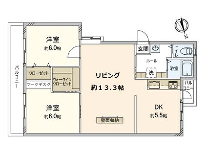 千里山田A団地 A8棟 間取図(平面図)