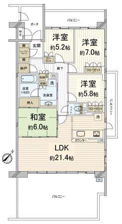 ジオ彩都のぞみ丘 サザンコートC棟 間取図(平面図) ジオ彩都のぞみ丘 サザンコートC棟 間取図(平面図)