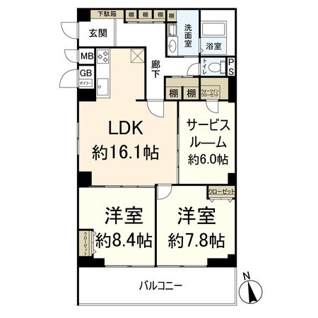 茨木南春日丘プライムタウン B棟 間取図(平面図) 間取図(平面図)