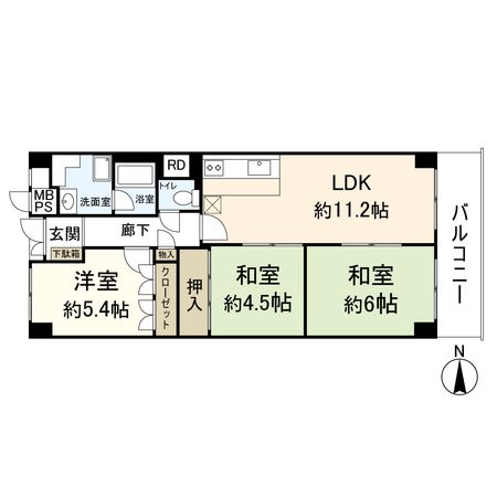 第二茨木ビューハイツ 8号棟 間取図(平面図) 間取図(平面図)