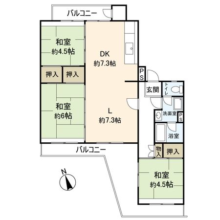 陽和台第3住宅 16号棟 間取図(平面図) 陽和台第3住宅 16号棟 間取図(平面図)