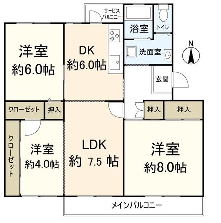 茨木郡山住宅 A-18棟 間取図(平面図) 茨木郡山住宅 A-18棟 間取図(平面図)