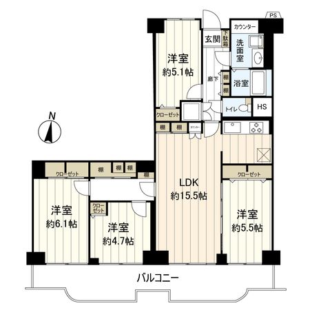 シャルム茨木 間取図(平面図) 間取図(平面図)