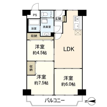 ローレルハイツ茨木総持寺 第1号棟 間取図(平面図)