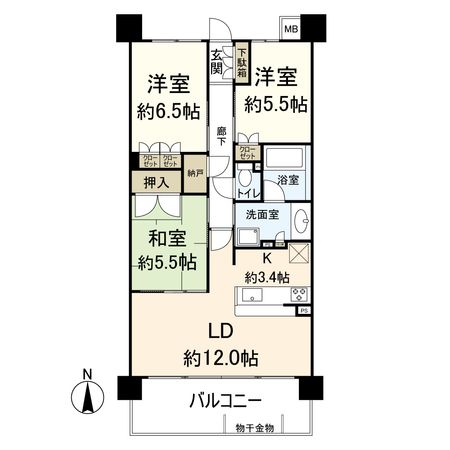 Brillia茨木下中条 間取図(平面図)