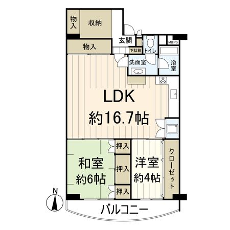 南茨木駅前ハイタウン A棟 間取図(平面図)