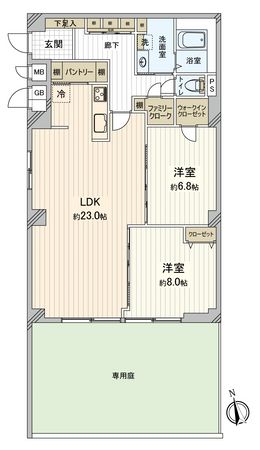 茨木南春日丘プライムタウン B棟 間取図(平面図)