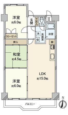 阪急東奈良高層住宅 E棟 間取図(平面図) 間取図(平面図)