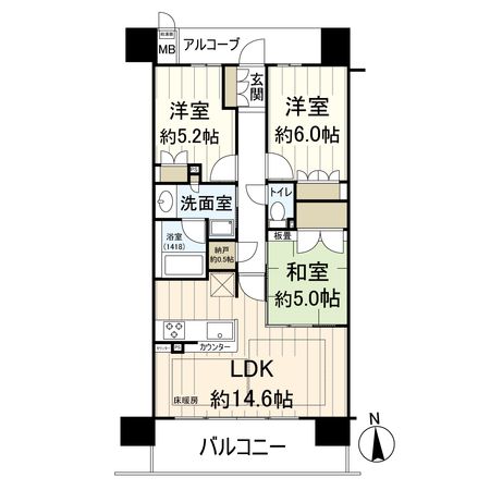 パークナード・レーベン茨木さわらぎ 間取図(平面図)