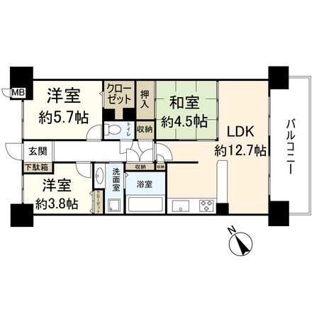 ライオンズマンション千里丘ガーデンシティ 間取図(平面図)