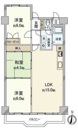 阪急東奈良高層住宅 E棟 間取図(平面図)
