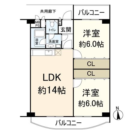 南茨木ハイタウン美沢 A棟 間取図(平面図)