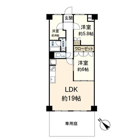 さんくれーる茨木C棟 間取図(平面図)